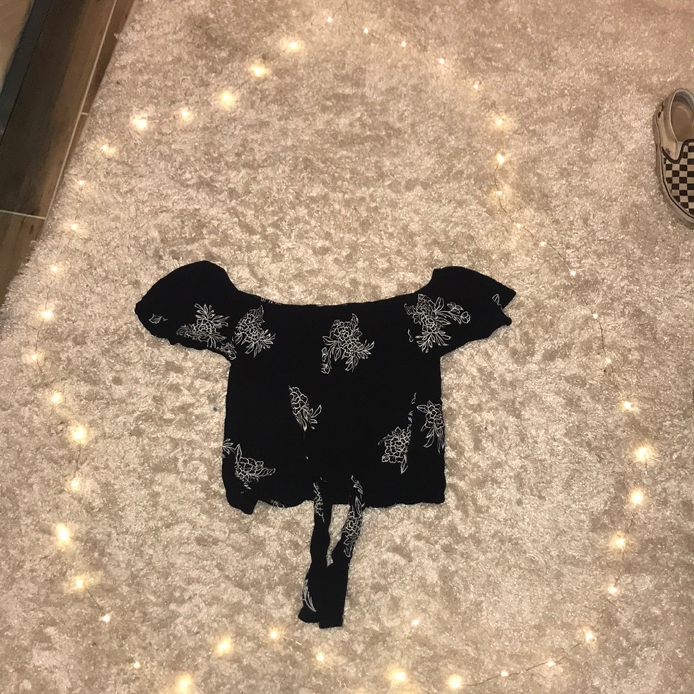 Black off the shoulder shirt (a little cropped)